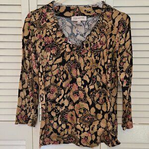 Jones New York Sport 3/4 Sleeve Floral Top - Size S